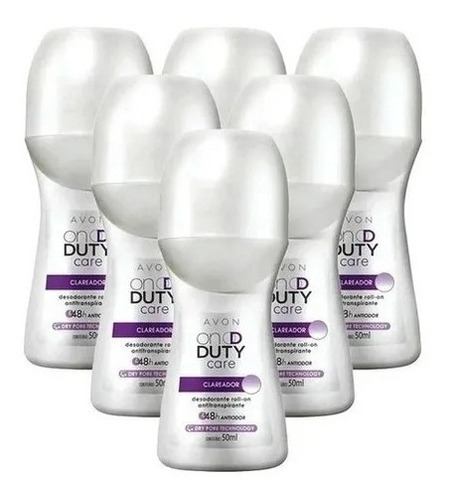 Kit 5 Desodorantes On Duty Care Rollon Clareador Avon 50ml Fragrância On Duty Clareador