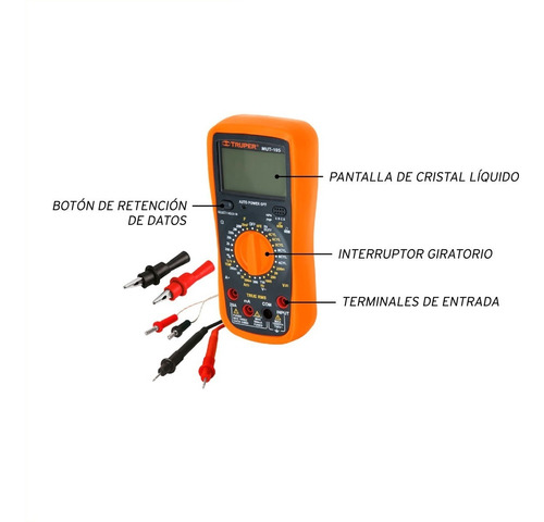 Imagen 3 de 10 de Tester Digital Truper Autos 9 V Diodo Transistor Continuidad