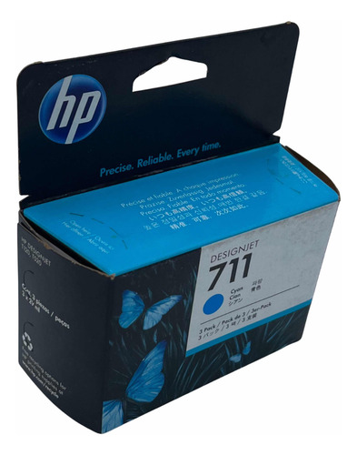 Paq 3 Pzas Cartucho Original Hp 711 Cyan 29ml C/u Cz134a