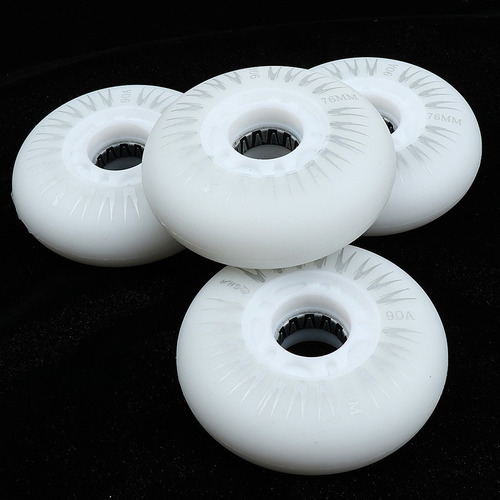 4 Unidades Ruedas De Patinaje Con Núcleo 76mm Blanco