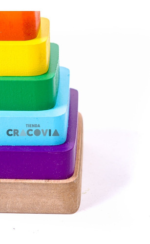 Juego Torre Madera Didáctica Colores Motricidad Fina Promo