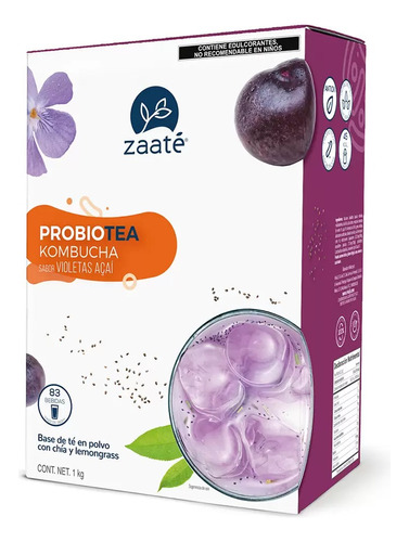 Té En Polvo Verde Kombucha Violetas Açai Y Chía Zaaté 1 Kg