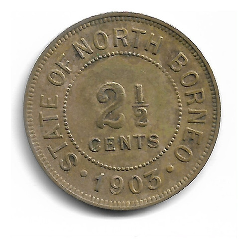 Borneo Norte 2 1/2 Cent 1903 H Cuni Km# 4 Exc
