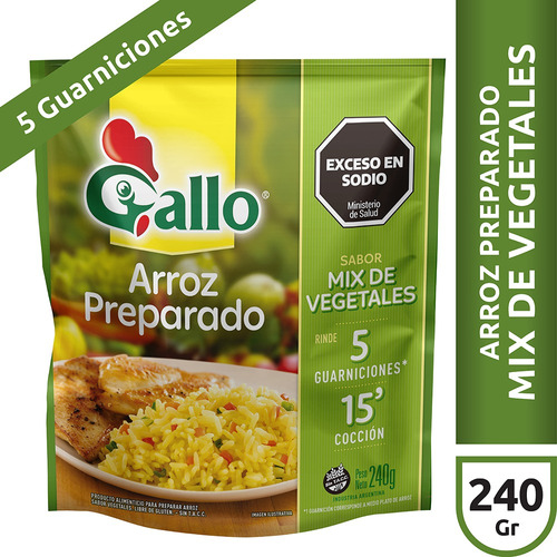 Arroz Gallo Preparado Mix De Vegetales por 240g