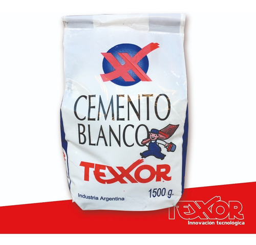 Cemento Blanco 1.5 Kg Texxor Para Primera Mano Adhesivo Imp
