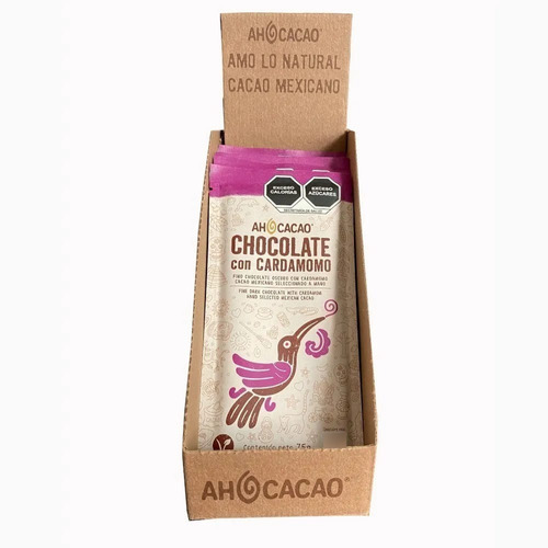 Chocolate Con Cardamomo Ah Cacao 5 Barras De 75g