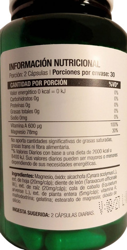 Hepat Original Green 60caps Hierbas, Magnesio Y Vitamina A Neutro