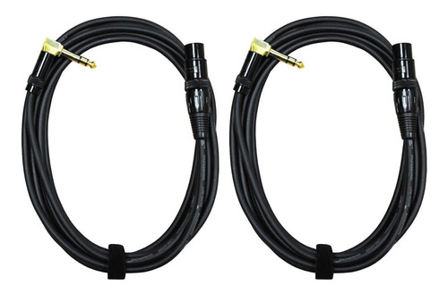 2 Cables De Microfono Ts 1/4  A Xlr Hembra | Negro / 3,6m