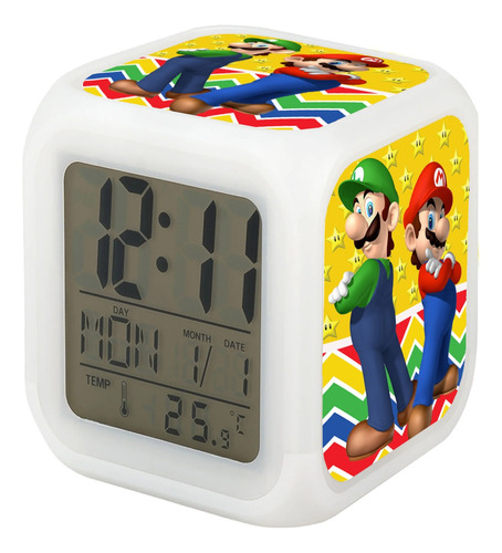 Reloj Mario Bros Y Luigi Despertador Digital Grafimax