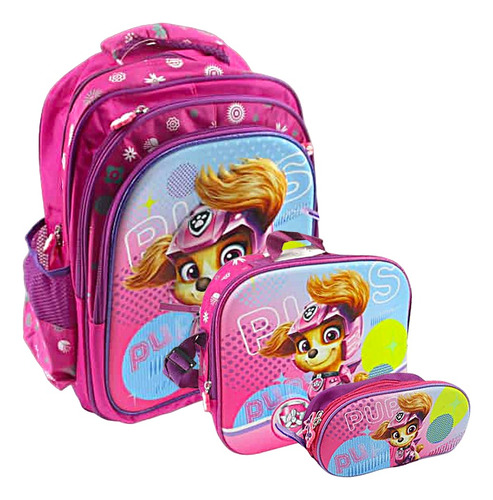 Kit X3 Maletas Paw Patrol Lonchera Cartuchera Niña Grande