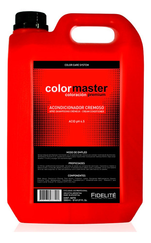Fidelite Colormaster Acondicionador Acido Ph 4,.5 5000 Ml