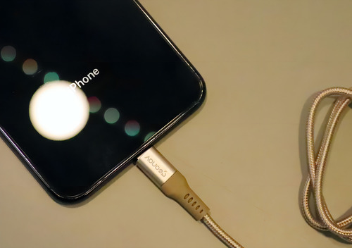 Cabo Lightning Nylon 1m Dourado iPhone 7 8 X Geonav