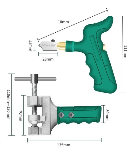 2 Cortador Manual Portátil Diamantado Vidro Cerâmica Granito