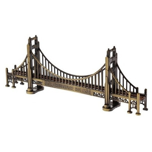 Enfeite Decorativo Em Metal Golden Gate Bridge 18cm