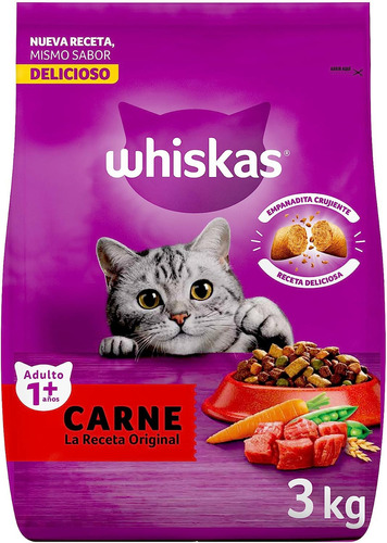 Alimento Seco Para Gato Adulto Whiskas Carne 3kg