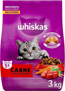 Whiskas Croquetas para Gatos Adultos Sabor Carne 3Kg