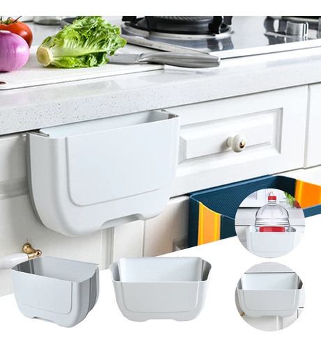 Kourm Mini Bote Basura Plegable Colgante Para Puerta Cocina