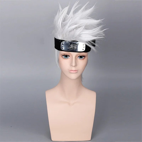 Peluca De Cosplay Hatake Kakashi, Plateada, Blanca, Corta, R