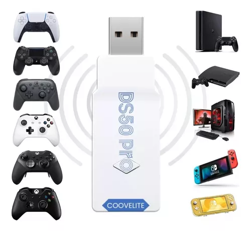 Adaptador Ds50 Pro Bluetooth Controle Ps5 Ps4 Ps3 Xbox 1 S