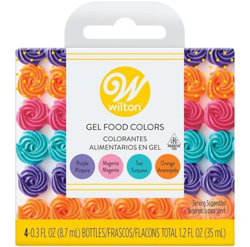 Imagen 1 de 6 de Colorante Gel Neon X4 Glase Para Masa Cremas Wilton Titanweb