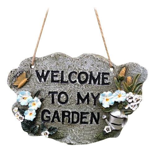 Letrero De Bienvenida De Hangings Resin Garden, Decoración D