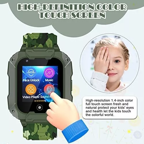 cjc Reloj inteligente para niños, reloj inteligente 4G para niños con  rastreador GPS, llamada y video de voz, reloj SOS para teléfono celular  para