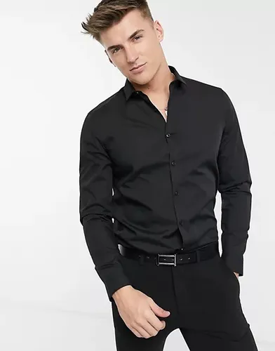 Camisa negra store slim fit