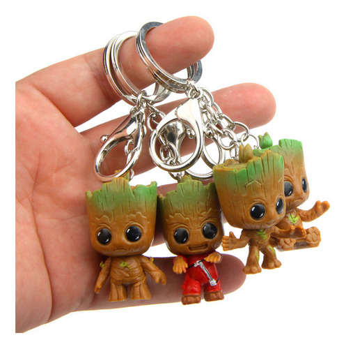 . Llaveros Groot, 4 Unidades, Adornando Animes, Figura De