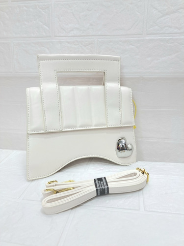 Cartera Estilo Bandolera Cuadrada Color Blanco