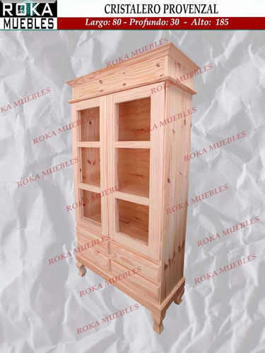 Imagen 4 de 6 de Cristalero, Vitrina De 120 Estilo Provenzal Pino Roka