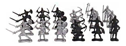 Juego De 24 Figuras De Simulación Roman Medieval Knights Sol