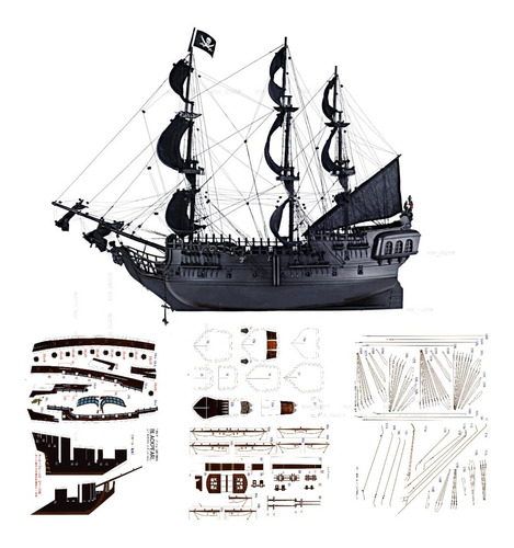 Perla Negra Piratas Del Caribe Galeon Papercraft