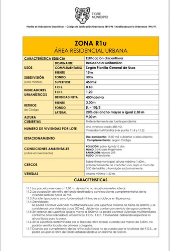 Terreno Ideal Emprendimiento Inmobiliario Tigre Centro