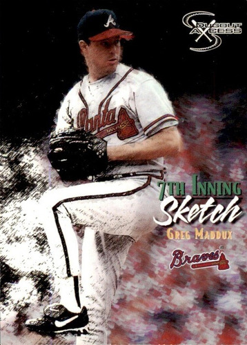 Mlb Greg Maddux - Dugout Axcess 7th Inning Sketch 1998 # 129