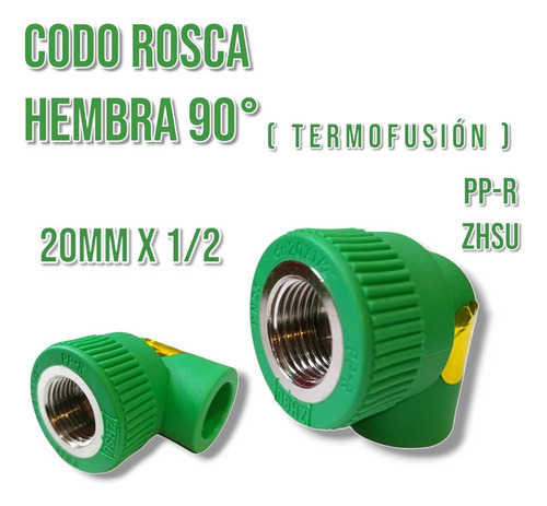 Codo Rosca Hembra 20mm X 1/2 (termofusion)somos Tienda 