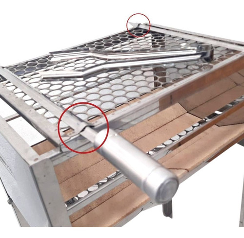 Churrasqueira De Inox Com Pedra Refrataria Grelha E Espetos