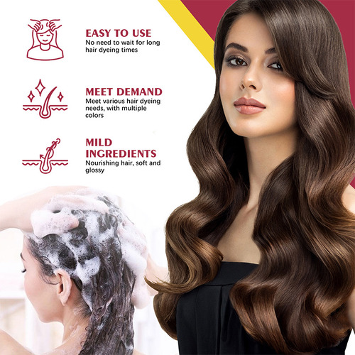 Shampoo De Tintura De Cabelo À Base De Ervas De 100 Ml 3 Em