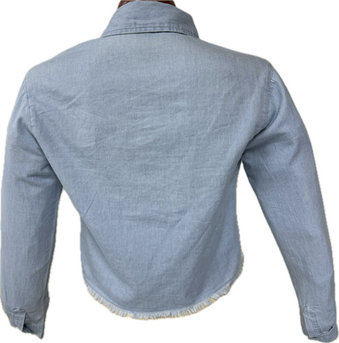 Camisa De Mezclilla Juvenil Manga Larga