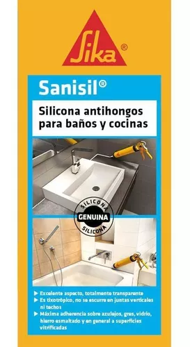 Silicona Sanisil Fungicida Para Baño Y Cocina Sika 280 Ml