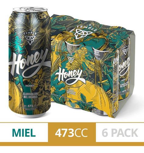 Cerveza Temple Honey 473ml X6