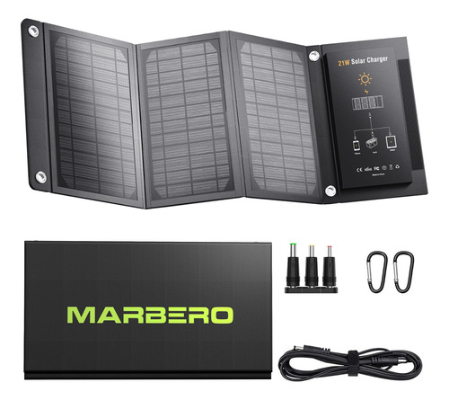 Marbero Panel Solar Plegable De 21 W Para Estacion De Energi