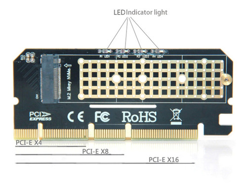 Imagen 2 de 5 de Placa Adaptador Pci-e X16 A Disco Ssd M2 Nvme