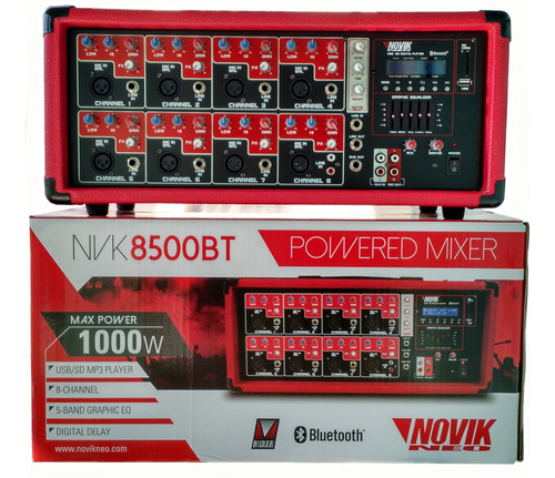 Mixer Amplificado 8 Canais Nvk-8500bt Usb Novik - Bluetooth