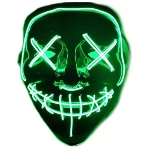 Mascara C/ Led Neon The Purge Carnaval Halloween Rave Full