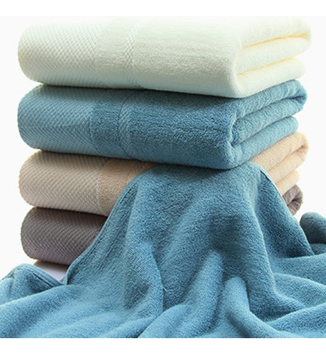 (w)cotton Bath Towel Solid Color Absorbent Washcloth Shower