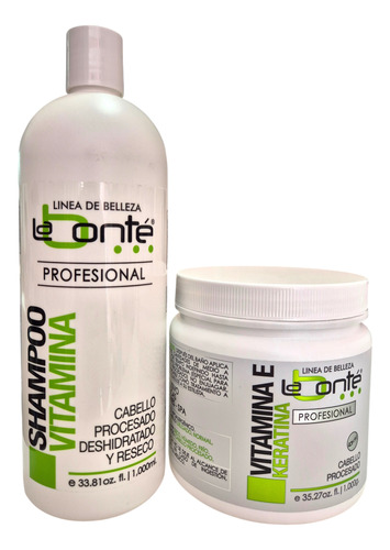 Shampoo Vitamina 1lt + Vitamina E Con Keratina 1lt + Envío 