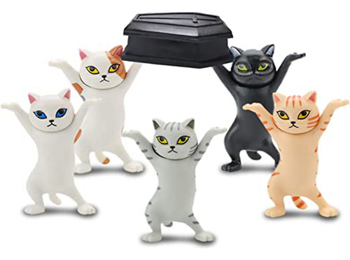 Set 6 Figuras Gatos Soporte Audífonos , Lápiz , Aros, Anillo