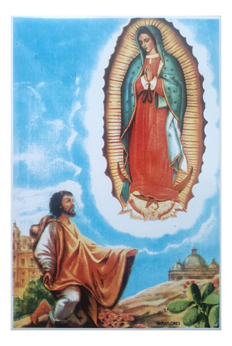 Imagen Juan Diego Y La Virgen De Guadalupe Azulejo 20x30cm 
