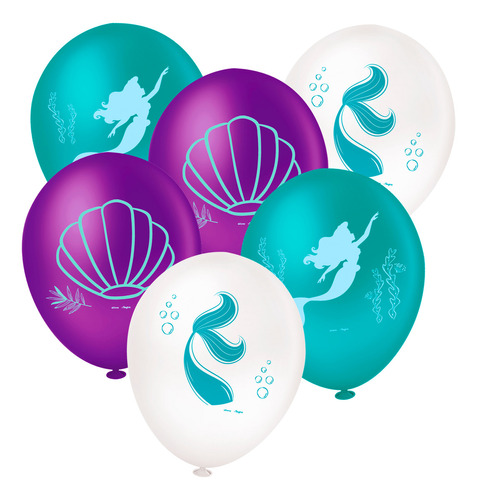 Balão - Bexiga A Pequena Sereia Ariel Sereismo - 25 Unidades
