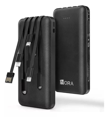 Power Bank Batería Marca 1 Hora, Portátil 20000mah 2 Puertos Pantalla Led  Color Negro